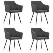 Eetkamerstoelen set 4 stuks donkergrijs stof