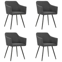Eetkamerstoelen 4 St Stof Donkergrijs 4