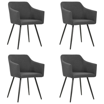 Eetkamerstoelen 4 St Stof Donkergrijs 4