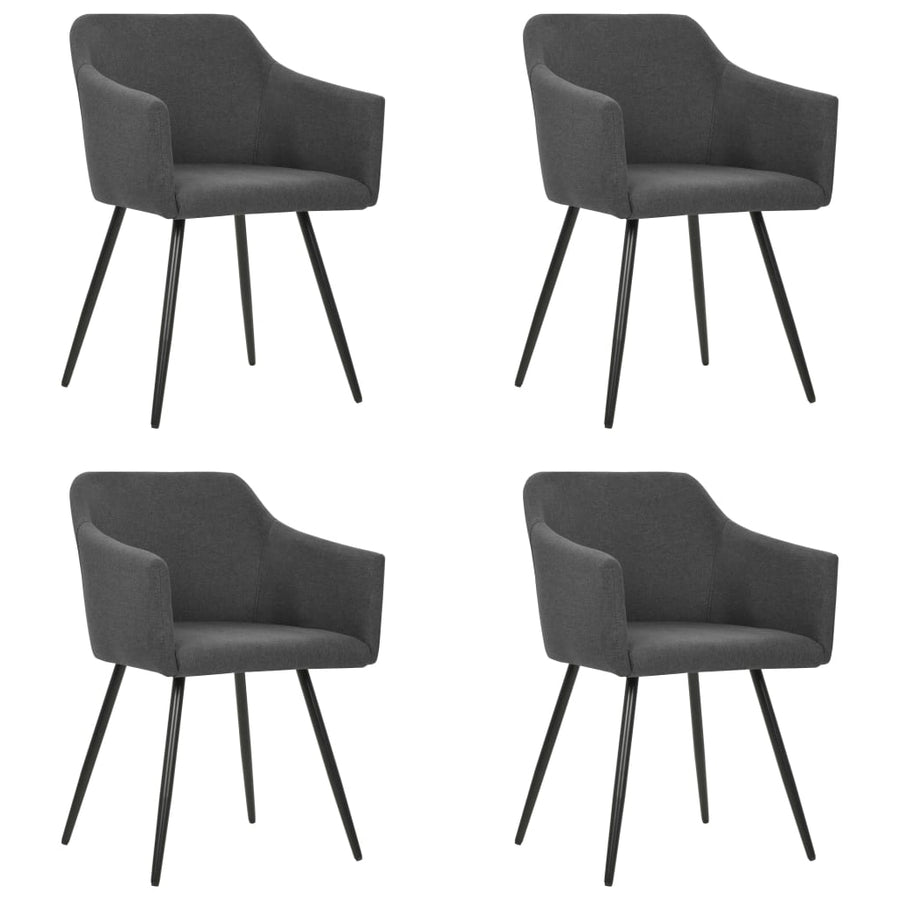 Eetkamerstoelen 4 St Stof Donkergrijs 4