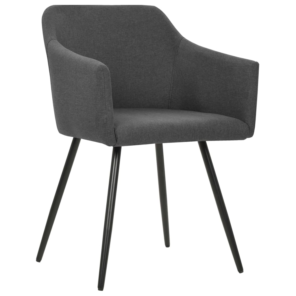Eetkamerstoelen 4 St Stof Donkergrijs 4