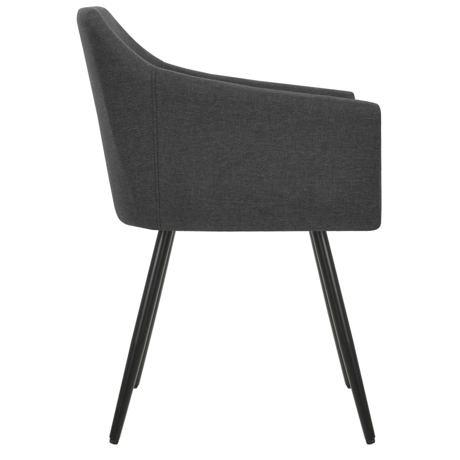 Eetkamerstoelen 4 St Stof Donkergrijs 4