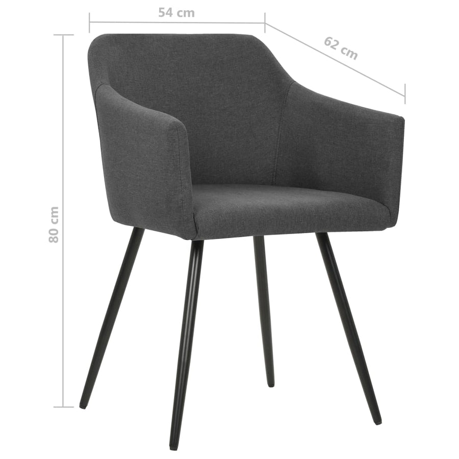 Eetkamerstoelen 4 St Stof Donkergrijs 4