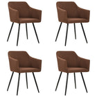Eetkamerstoelen 4 stuks stof bruin