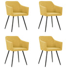 Eetkamerstoelen set 4 stuks stof geel