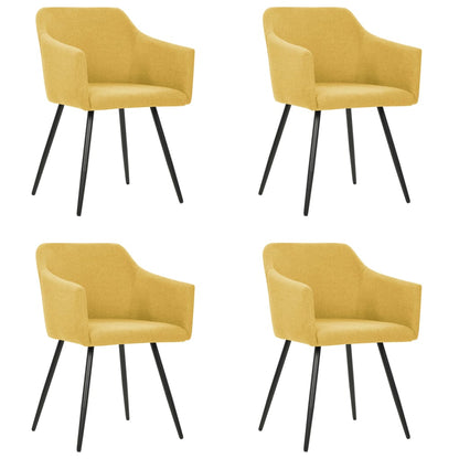 Eetkamerstoelen 4 St Stof Geel 4