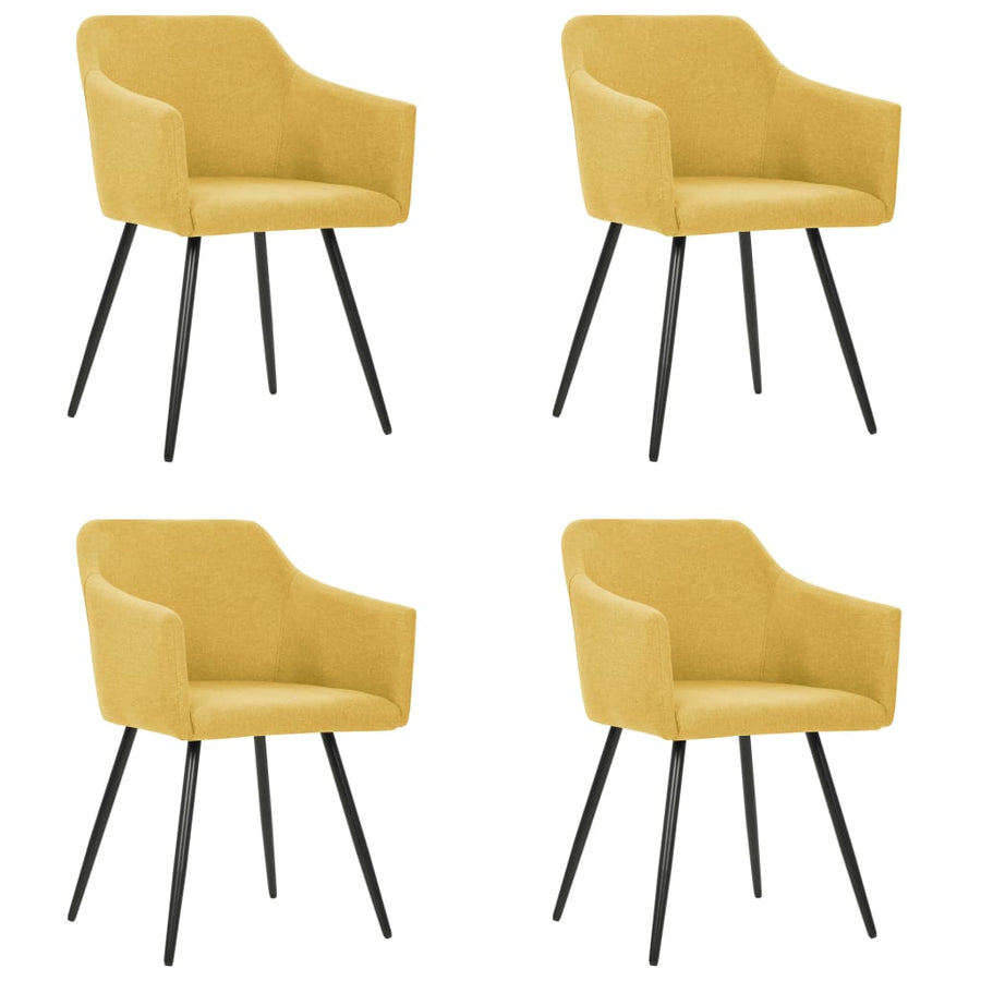Eetkamerstoelen 4 St Stof Geel 4