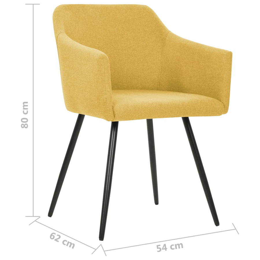 Eetkamerstoelen 4 St Stof Geel 4