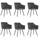 Dining Chairs 6 Pcs Fabric Dark Grey 6