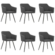 Eetkamerstoelen 6 stuks stof donkergrijs