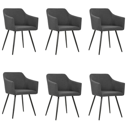 Eetkamerstoelen 6 St Stof Donkergrijs 6