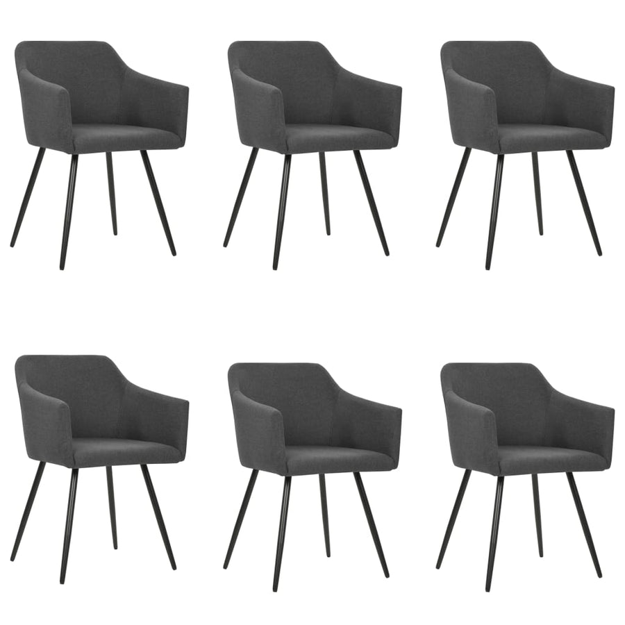 Eetkamerstoelen 6 St Stof Donkergrijs 6