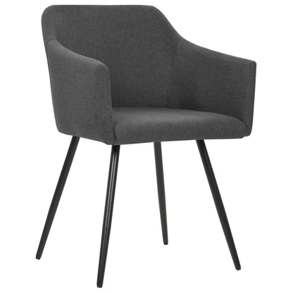 Eetkamerstoelen 6 St Stof Donkergrijs 6