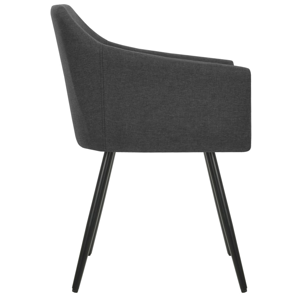 Eetkamerstoelen 6 St Stof Donkergrijs 6