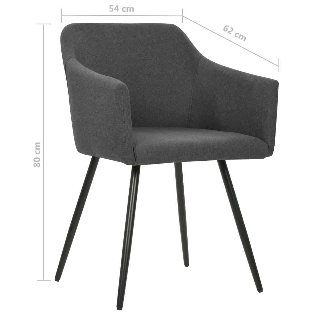 Eetkamerstoelen 6 St Stof Donkergrijs 6