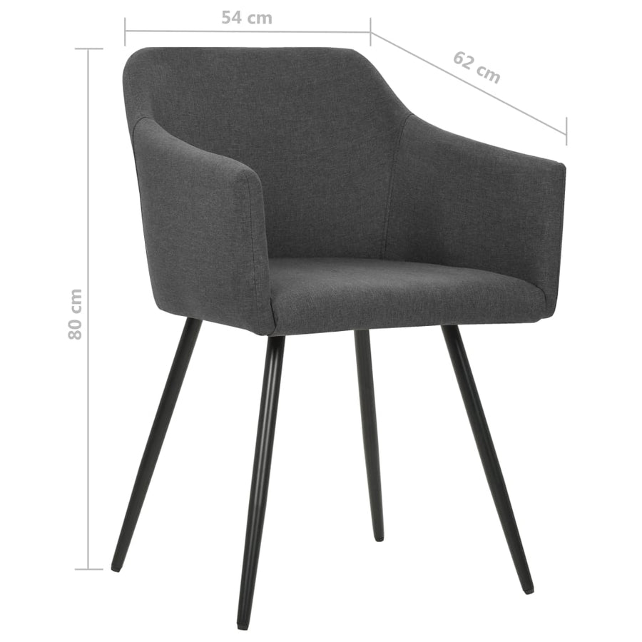 Eetkamerstoelen 6 St Stof Donkergrijs 6