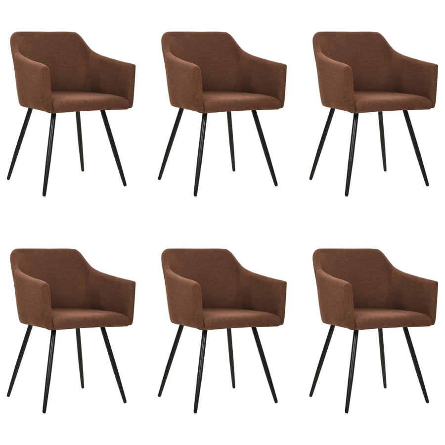 Eetkamerstoelen 6 St Stof Bruin 6
