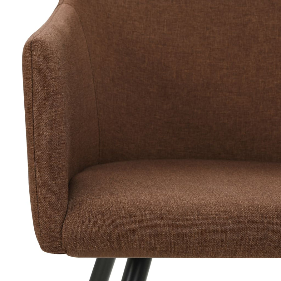 Eetkamerstoelen 6 St Stof Bruin 6