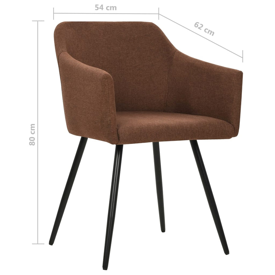 Eetkamerstoelen 6 St Stof Bruin 6