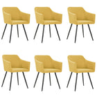 Eetkamerstoelen set van 6 geel stof