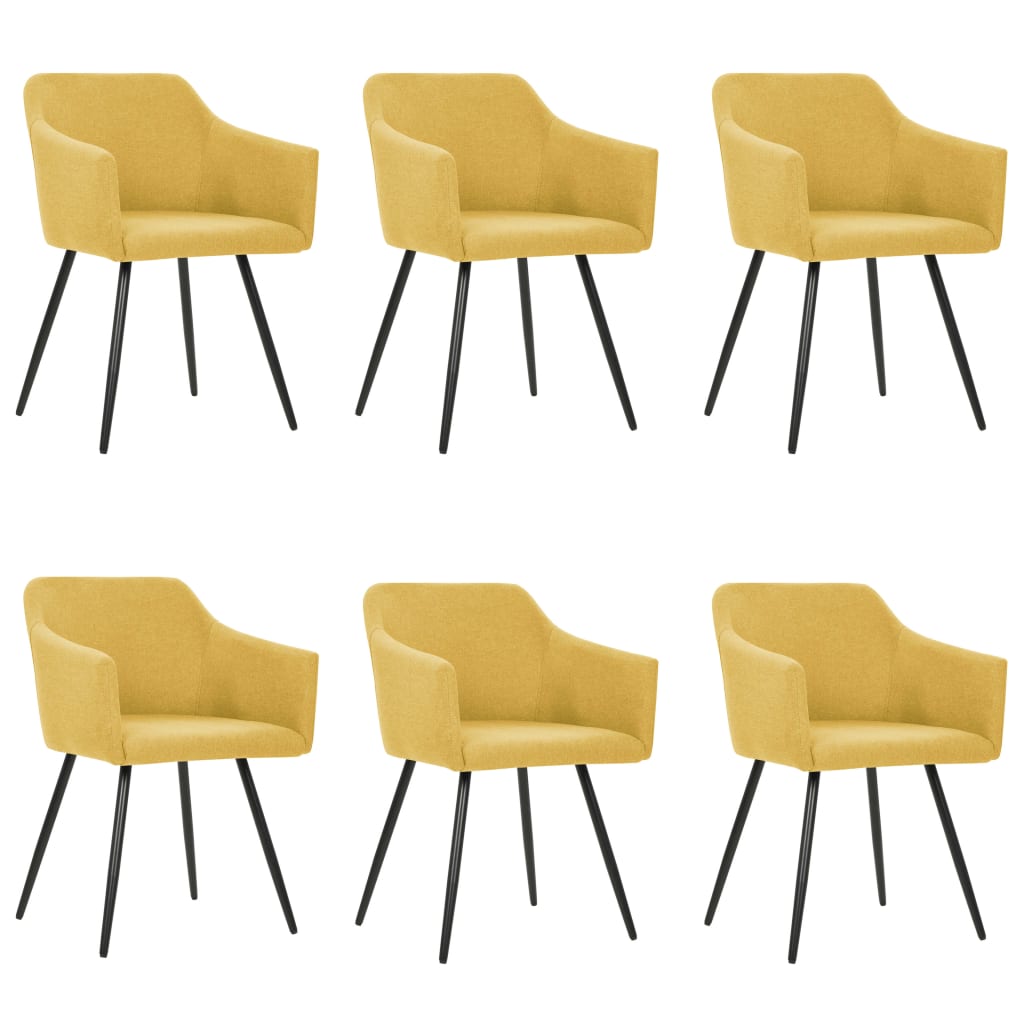 Eetkamerstoelen 6 St Stof Geel 6