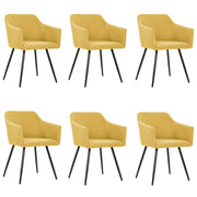 Eetkamerstoelen set van 6 geel stof