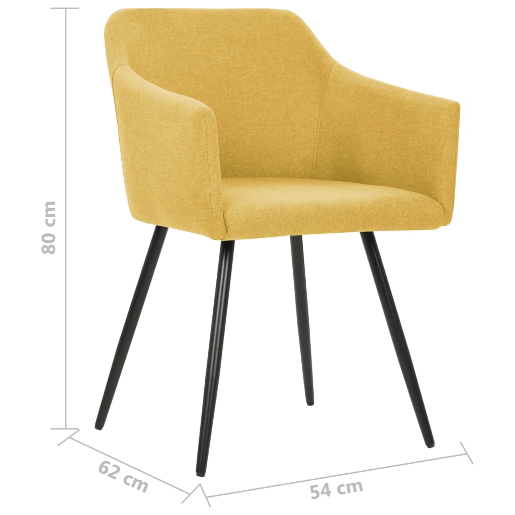 Eetkamerstoelen 6 St Stof Geel 6