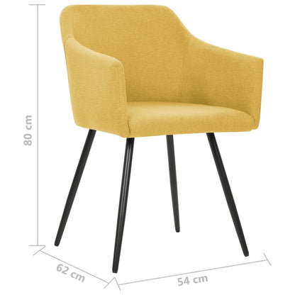 Eetkamerstoelen 6 St Stof Geel 6