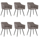 Eetkamerstoelen 6 stuks stof taupe