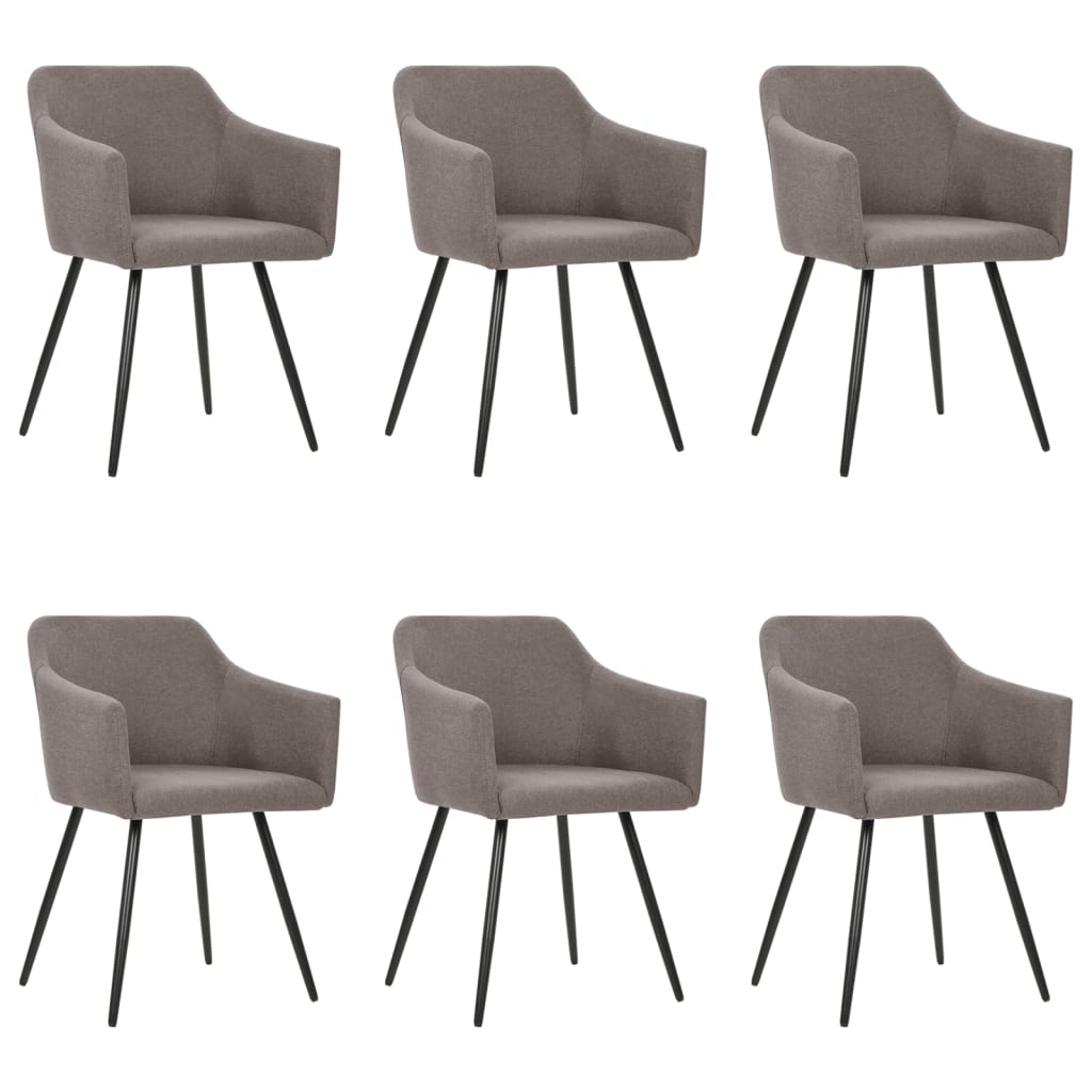 Eetkamerstoelen 6 St Stof Taupe 6