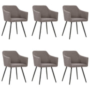 Eetkamerstoelen 6 stuks stof taupe