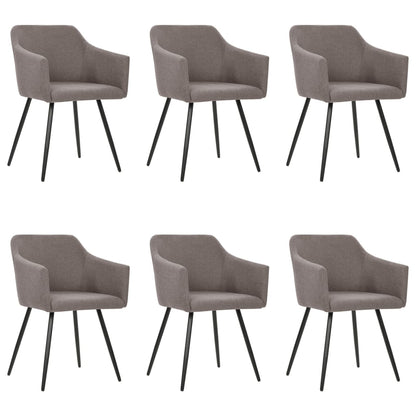 Eetkamerstoelen 6 St Stof Taupe 6