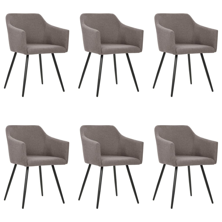 Eetkamerstoelen 6 St Stof Taupe 6