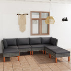 7-delige Loungeset met kussens poly rattan grijs 7 1