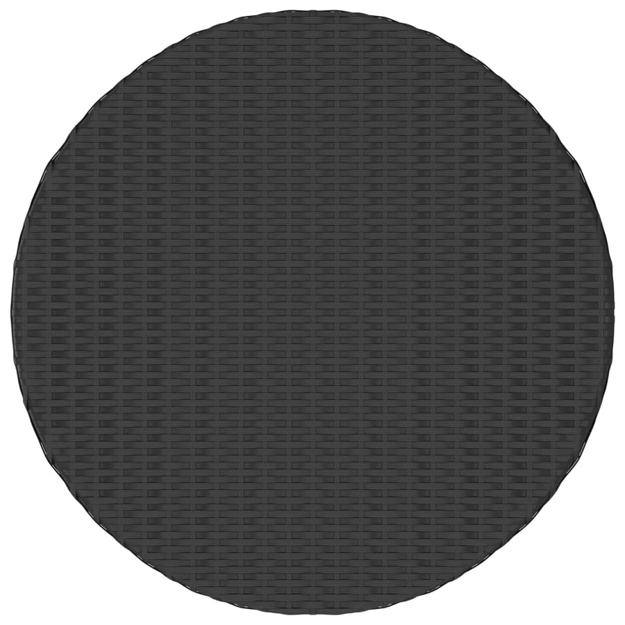 -Delige Loungeset Met Kussens Poly Rattan 7 Zwart