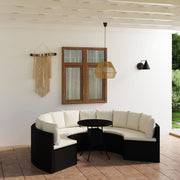 Loungeset 7-delig poly rattan zwart