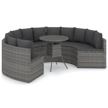 -Delige Loungeset Met Kussens Poly Rattan 7 Grijs