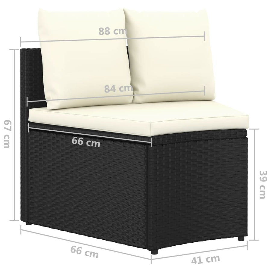 Loungeset Met Kussens Poly Rattan 6