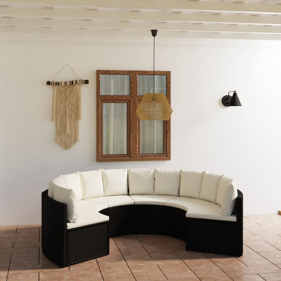 Loungeset Met Kussens Poly Rattan 6
