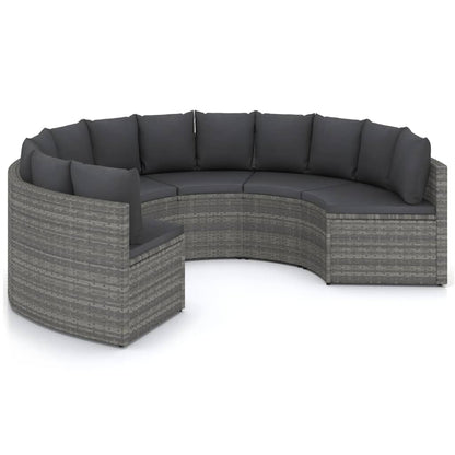 Loungeset Met Kussens Poly Rattan 6 Grijs