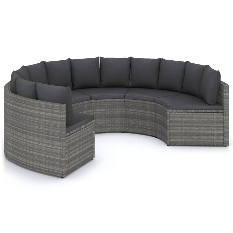 Loungeset Met Kussens Poly Rattan 6 Grijs
