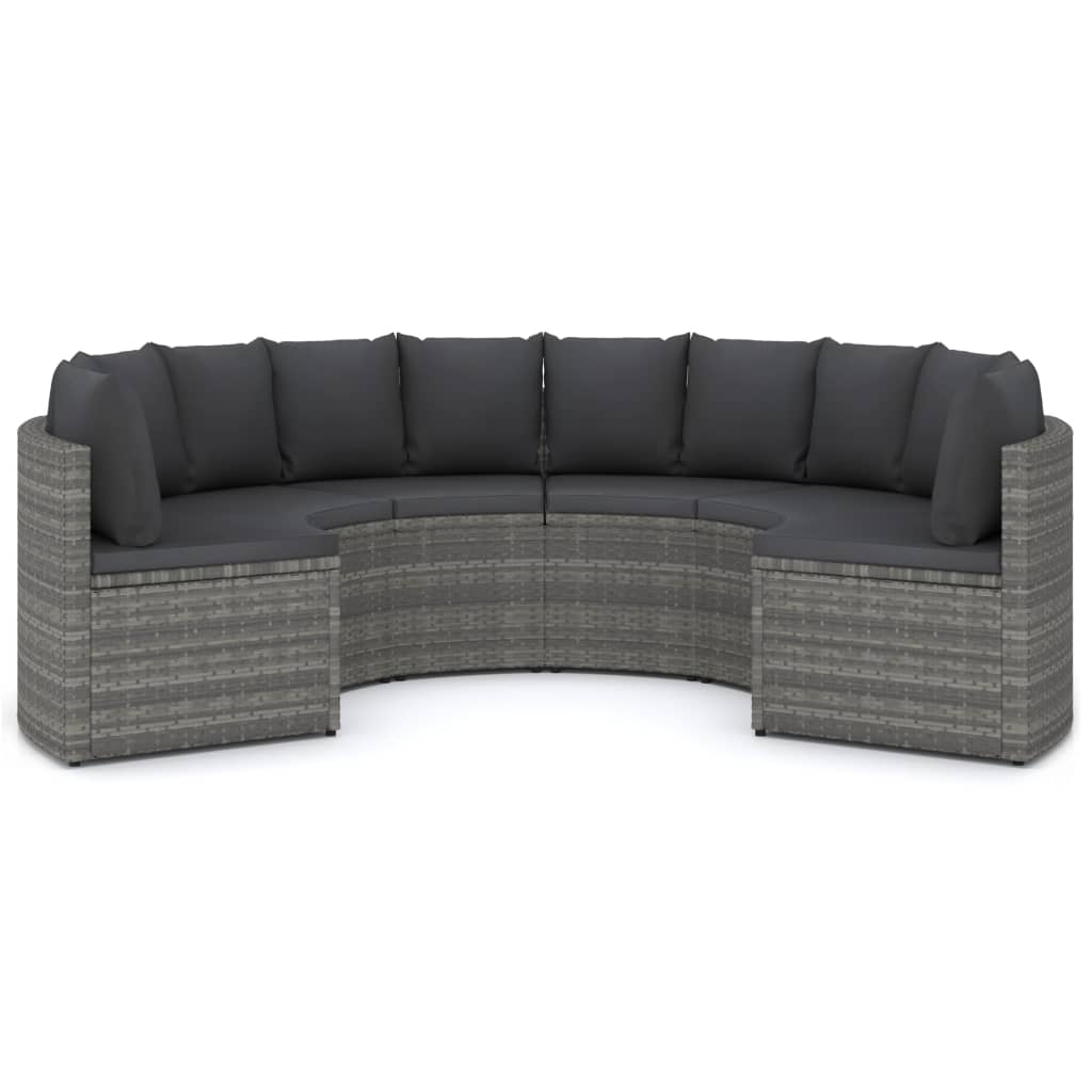 Loungeset Met Kussens Poly Rattan 6 Grijs