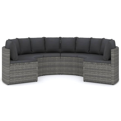 Loungeset Met Kussens Poly Rattan 6 Grijs