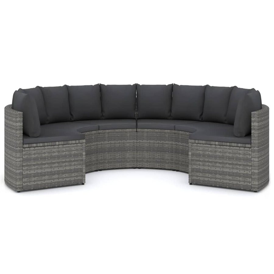 Loungeset Met Kussens Poly Rattan 6 Grijs