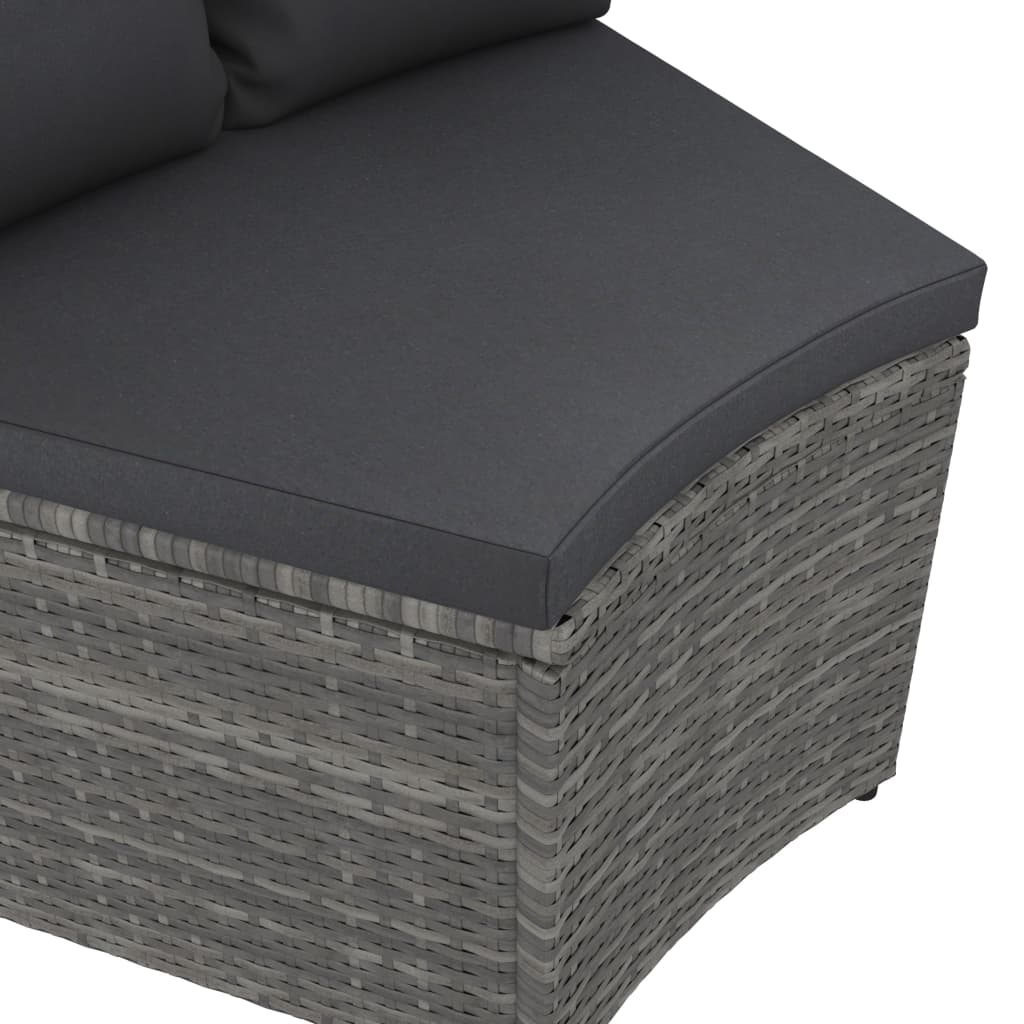 Loungeset Met Kussens Poly Rattan 6 Grijs