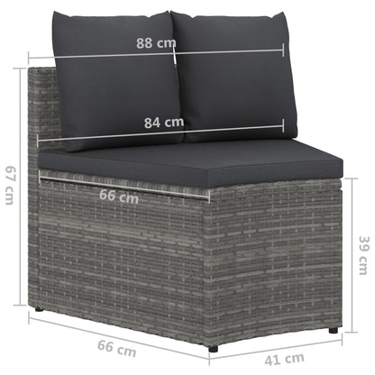 Loungeset Met Kussens Poly Rattan 6 Grijs
