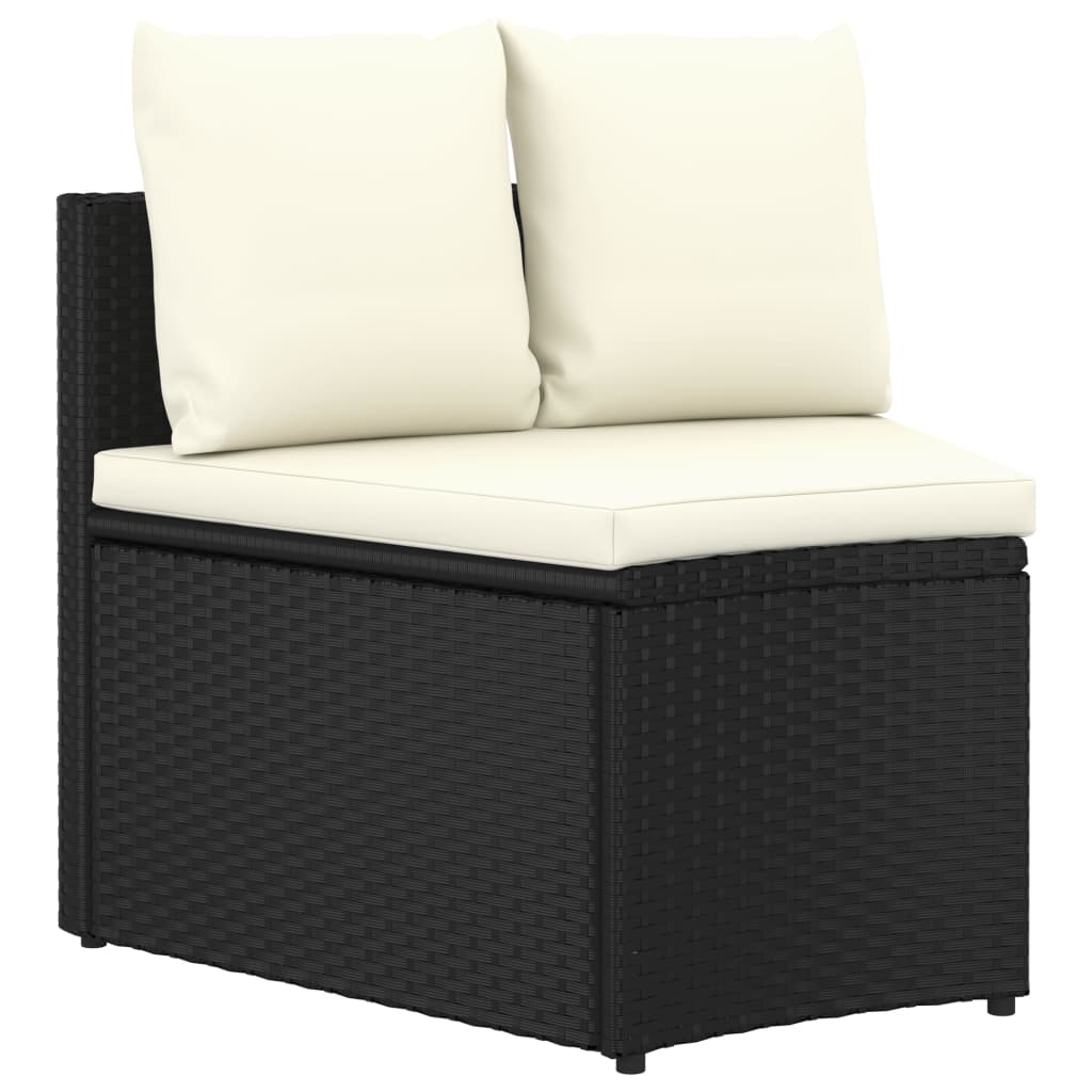 9-Delige Loungeset Met Kussens Poly Rattan 8 Zwart en bruin
