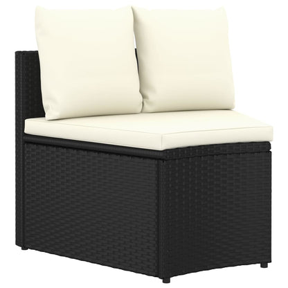 9-Delige Loungeset Met Kussens Poly Rattan 8 Zwart en bruin