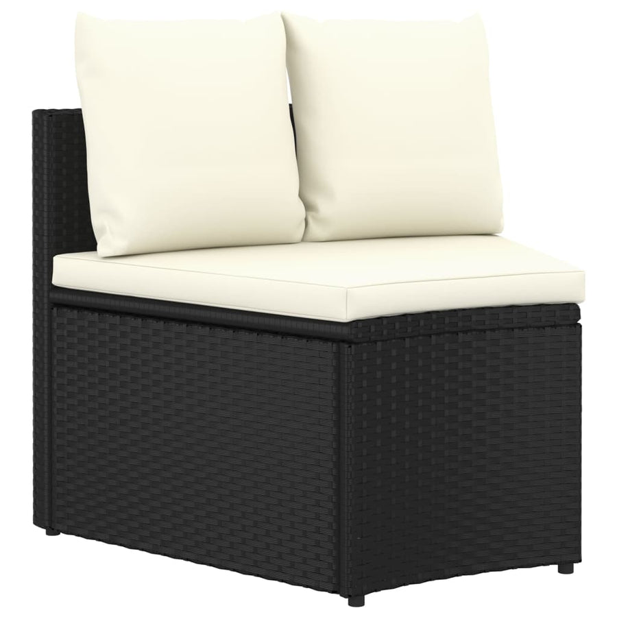 9-Delige Loungeset Met Kussens Poly Rattan 8 Zwart en bruin
