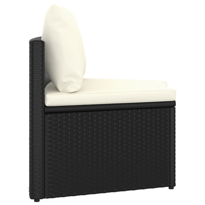 9-Delige Loungeset Met Kussens Poly Rattan 8 Zwart en bruin